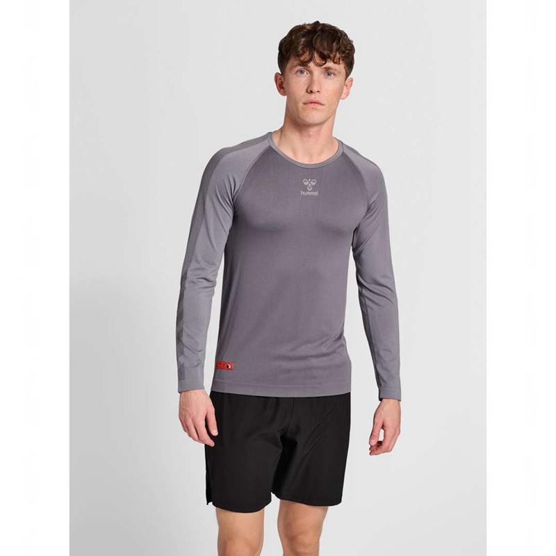 Hummel Pro Grid Seamless L/S Baslager Herr Grå | 545181-724