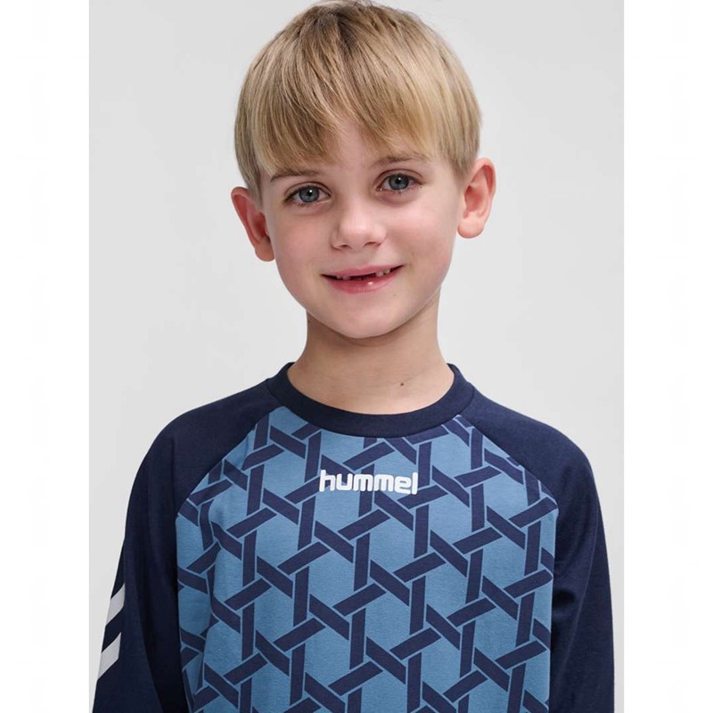 Hummel Ps L/S T-shirt Barn Blå | 407141-474