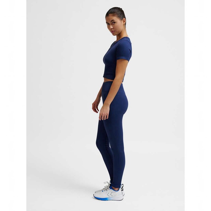 Hummel Pulse Seamless Rib Mw Strumpbyxor Dam Marinblå | 338707-771