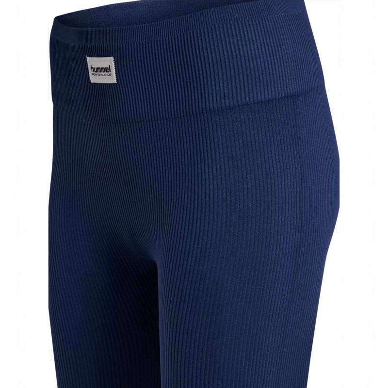 Hummel Pulse Seamless Rib Mw Strumpbyxor Dam Marinblå | 338707-771