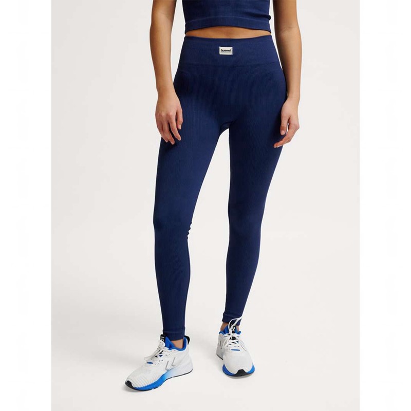 Hummel Pulse Seamless Rib Mw Strumpbyxor Dam Marinblå | 338707-771