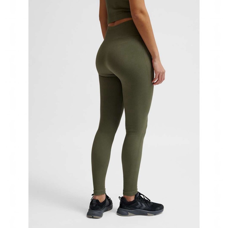 Hummel Pulse Seamless Rib Mw Strumpbyxor Dam Olivgröna | 291302-081