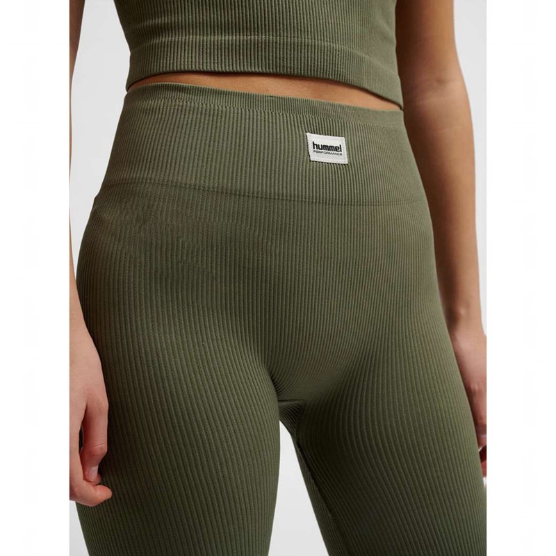 Hummel Pulse Seamless Rib Mw Strumpbyxor Dam Olivgröna | 291302-081