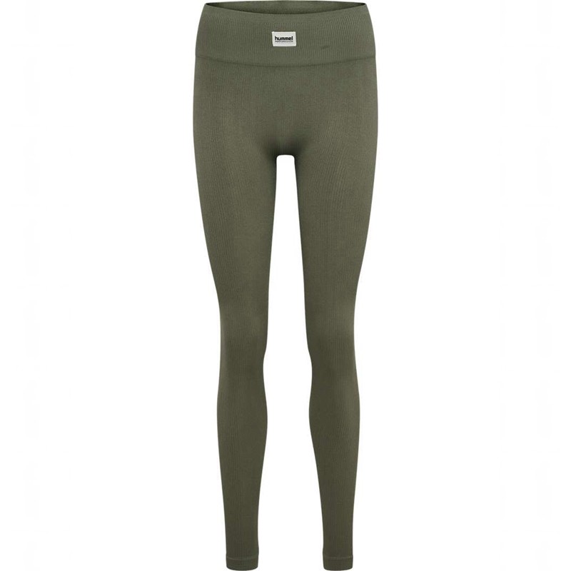 Hummel Pulse Seamless Rib Mw Strumpbyxor Dam Olivgröna | 291302-081