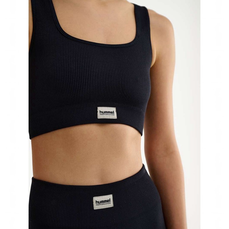 Hummel Pulse Seamless Rib Sport BH Dam Svarta | 173951-334