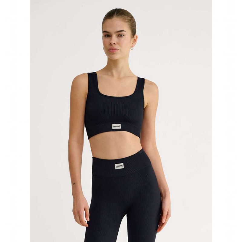 Hummel Pulse Seamless Rib Sport BH Dam Svarta | 173951-334
