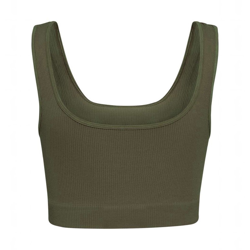 Hummel Pulse Seamless Rib T-shirt Dam Olivgröna | 826708-049