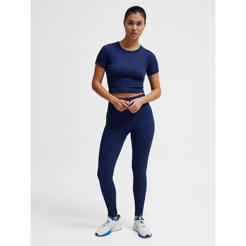 Hummel Pulse Seamless Rib W S/S Jackor Dam Marinblå | 571006-454