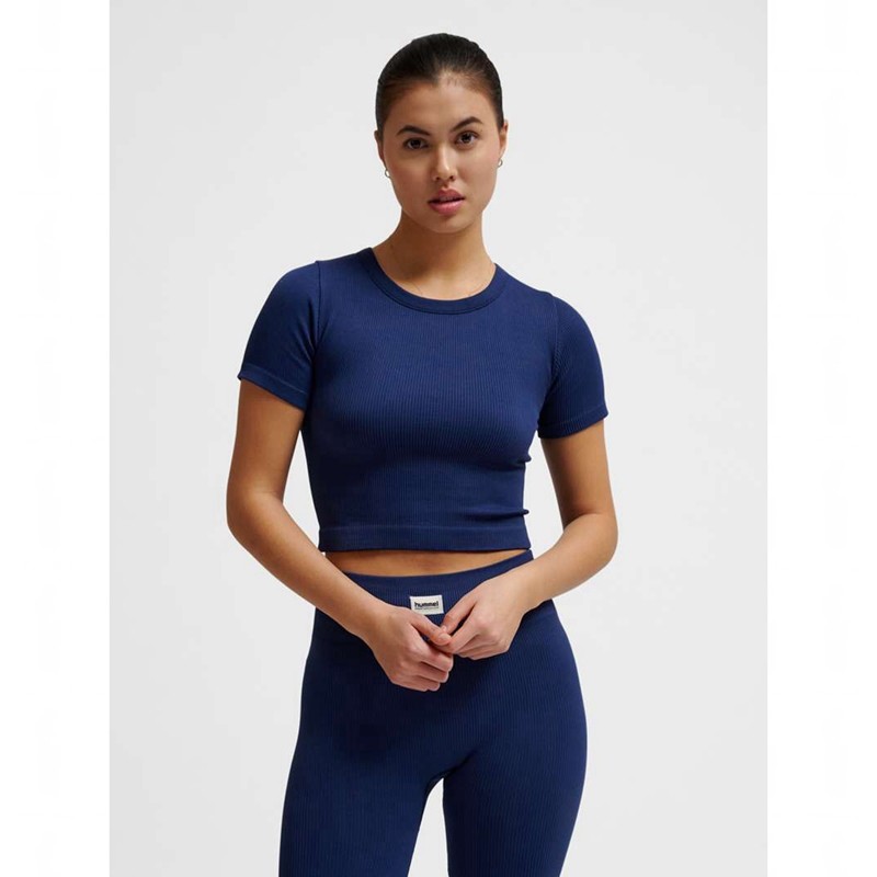 Hummel Pulse Seamless Rib W S/S Jackor Dam Marinblå | 571006-454