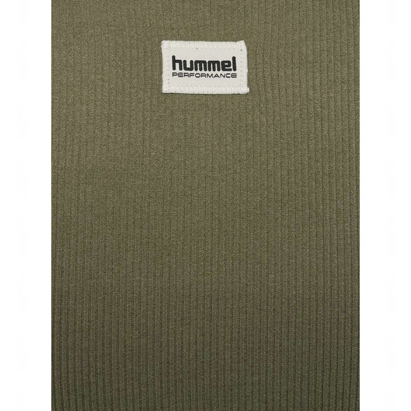 Hummel Pulse Seamless Rib W S/S T-shirt Dam Olivgröna | 570905-440