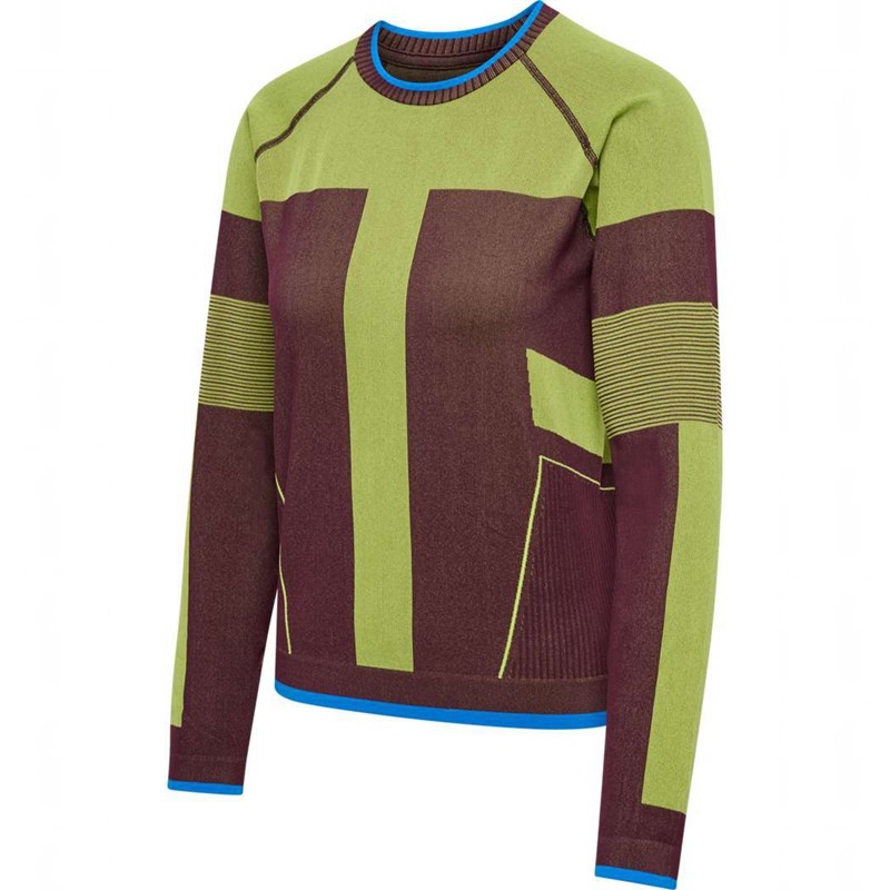 Hummel Seamless Ls T-shirt Dam Gröna | 813664-856