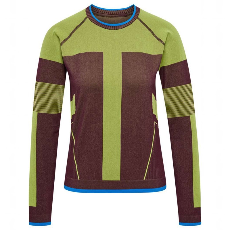 Hummel Seamless Ls T-shirt Dam Gröna | 813664-856