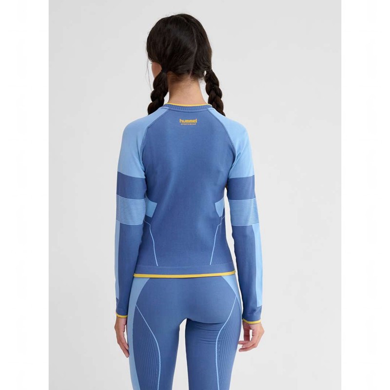 Hummel Seamless Tee Ls T-shirt Dam Blå | 912385-998