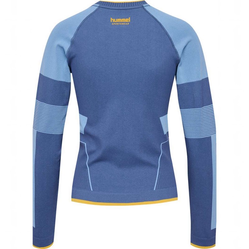 Hummel Seamless Tee Ls T-shirt Dam Blå | 912385-998