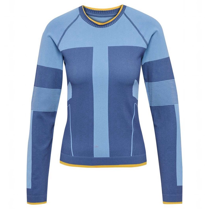 Hummel Seamless Tee Ls T-shirt Dam Blå | 912385-998