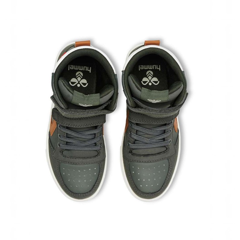 Hummel Slimmer Stadil Leather High Jr Sneakers Barn Gröna | 635135-494