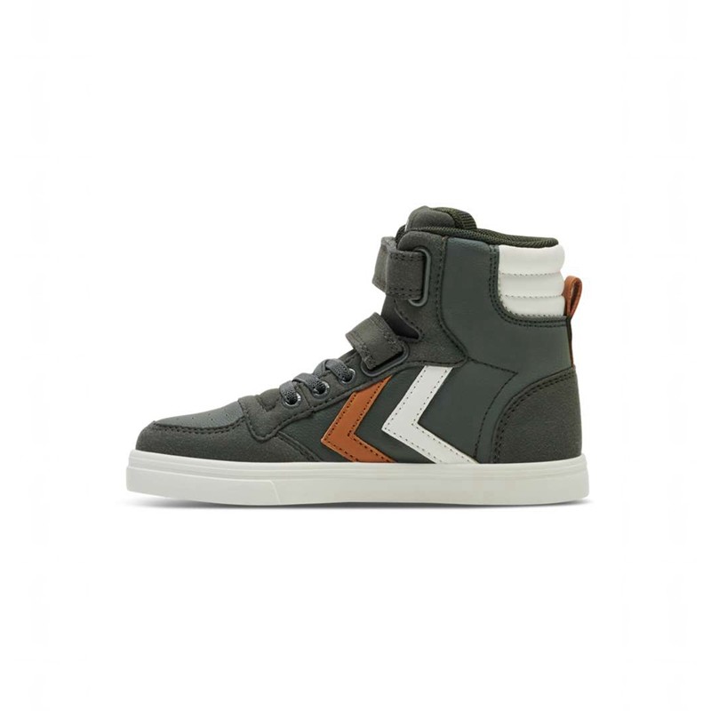 Hummel Slimmer Stadil Leather High Jr Sneakers Barn Gröna | 635135-494