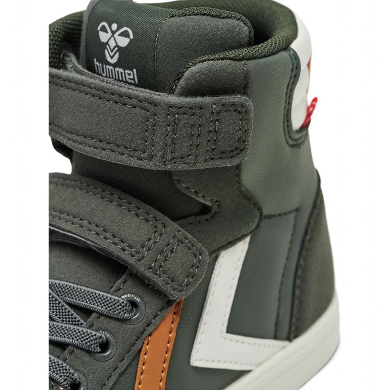Hummel Slimmer Stadil Leather High Jr Sneakers Barn Gröna | 635135-494