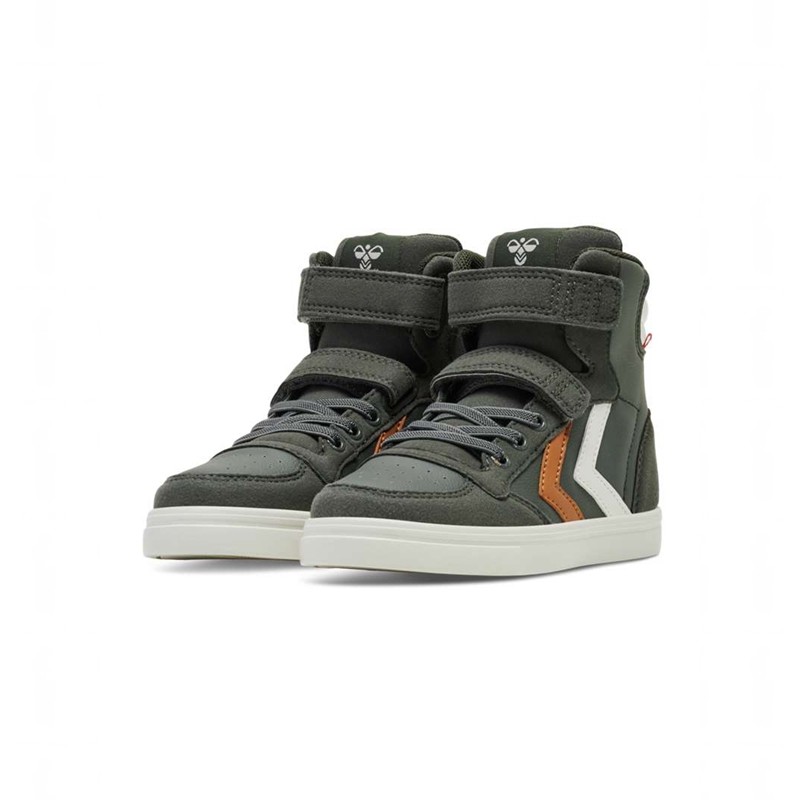 Hummel Slimmer Stadil Leather High Jr Sneakers Barn Gröna | 635135-494