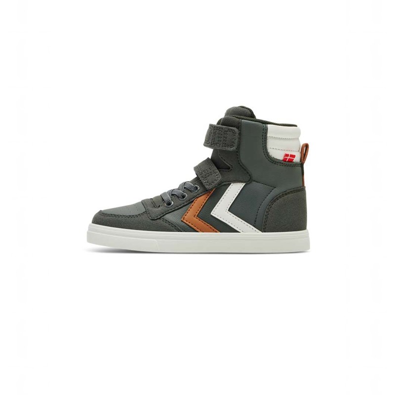 Hummel Slimmer Stadil Leather High Jr Sneakers Barn Gröna | 635135-494