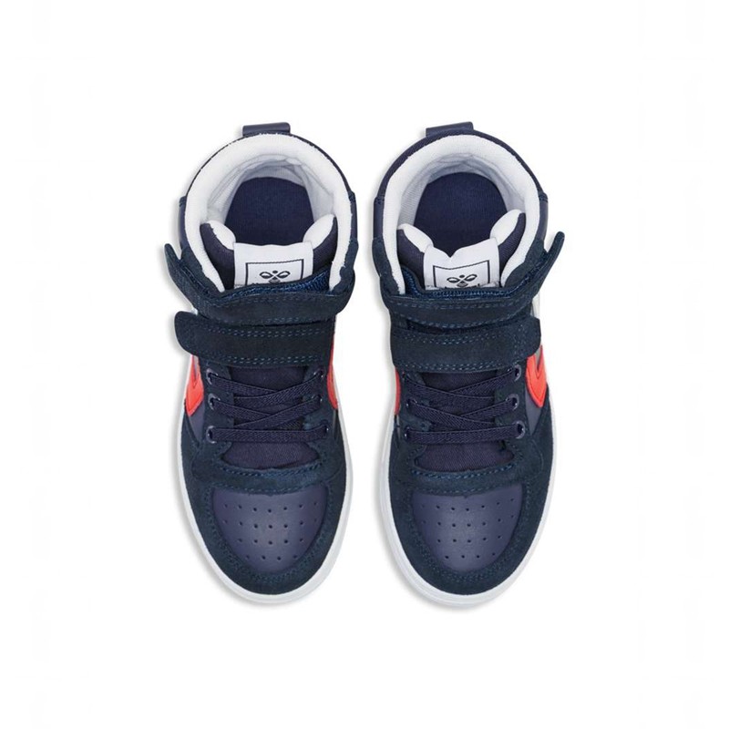 Hummel Slimmer Stadil Leather High Jr Sneakers Barn Marinblå | 290795-929