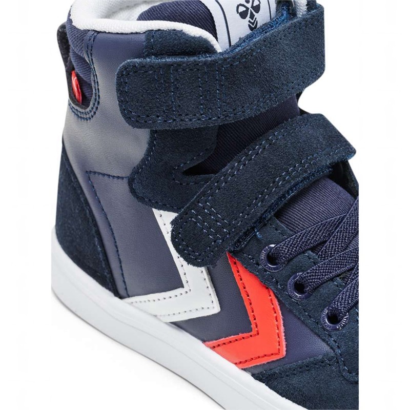 Hummel Slimmer Stadil Leather High Jr Sneakers Barn Marinblå | 290795-929