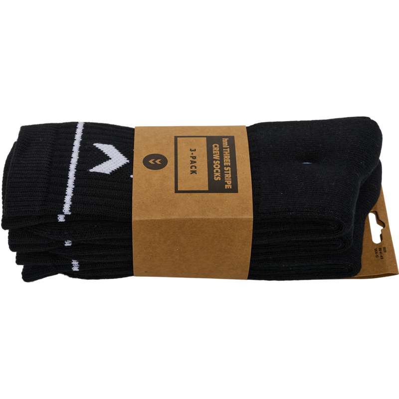 Hummel Stripe Crew 3-pack Strumpor Dam Svarta | 831839-657