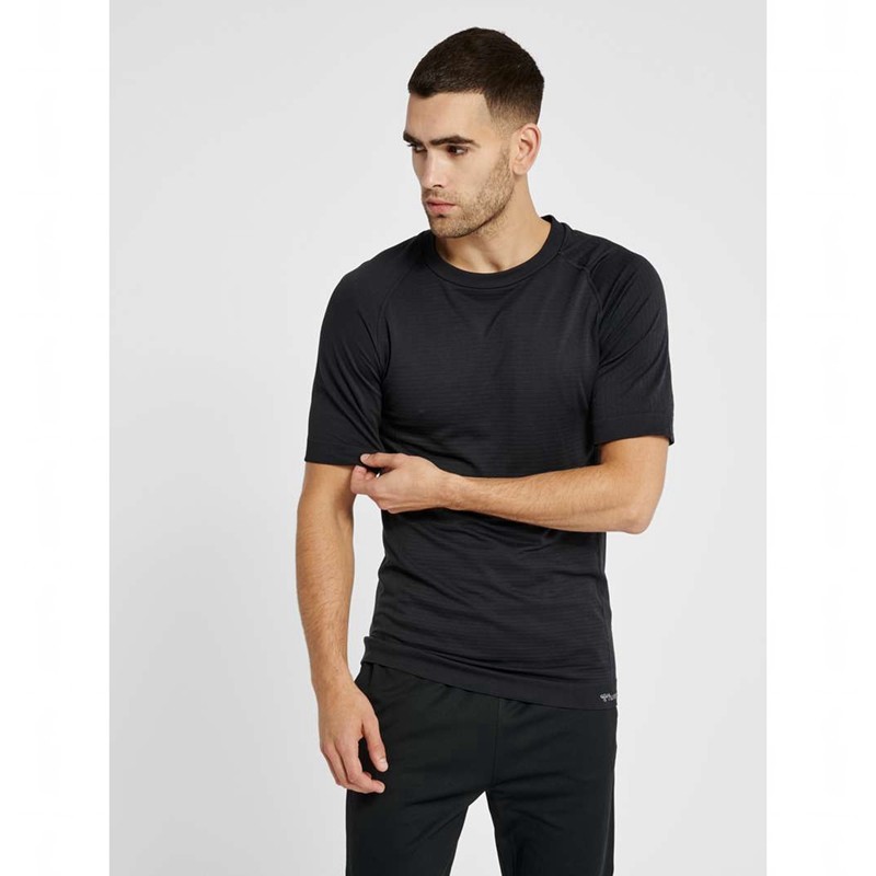 Hummel Stroke Seamless T-shirt Herr Svarta | 725556-803