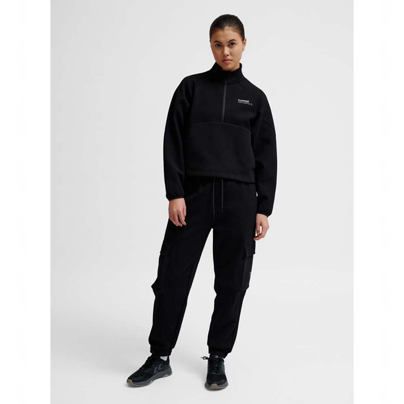 Hummel Tech Fleece Boxy Half Zip Byxor Dam Svarta | 431700-885