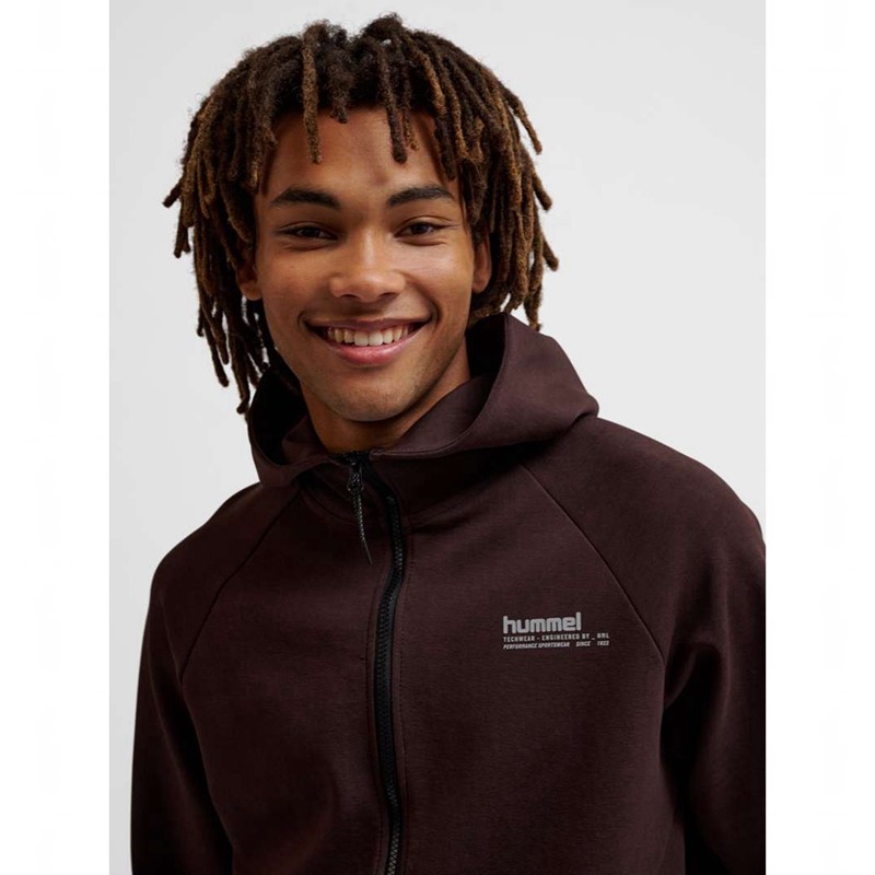 Hummel Tech Fleece Regular Zip Hoodie Herr Choklad | 082898-946