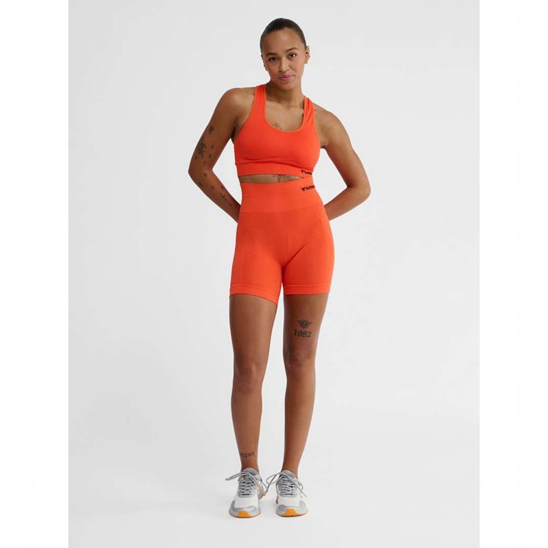 Hummel Tif Seamless Shorts Dam Orange | 909370-836