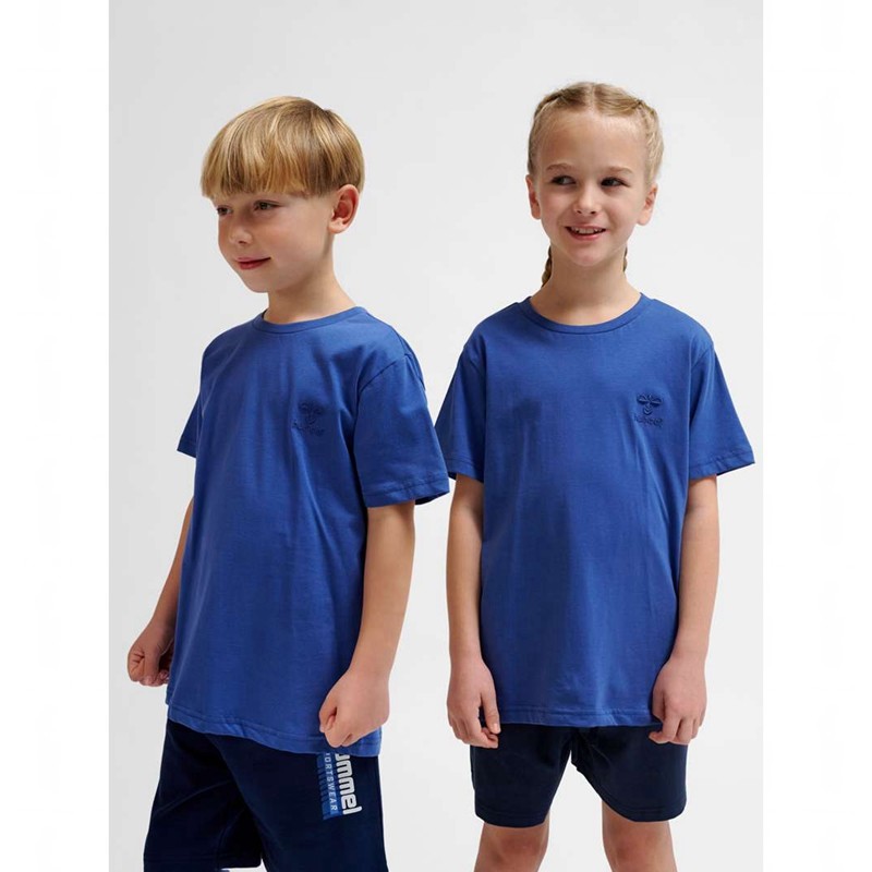 Hummel Trelle S/S T-shirt Barn Blå | 514145-852