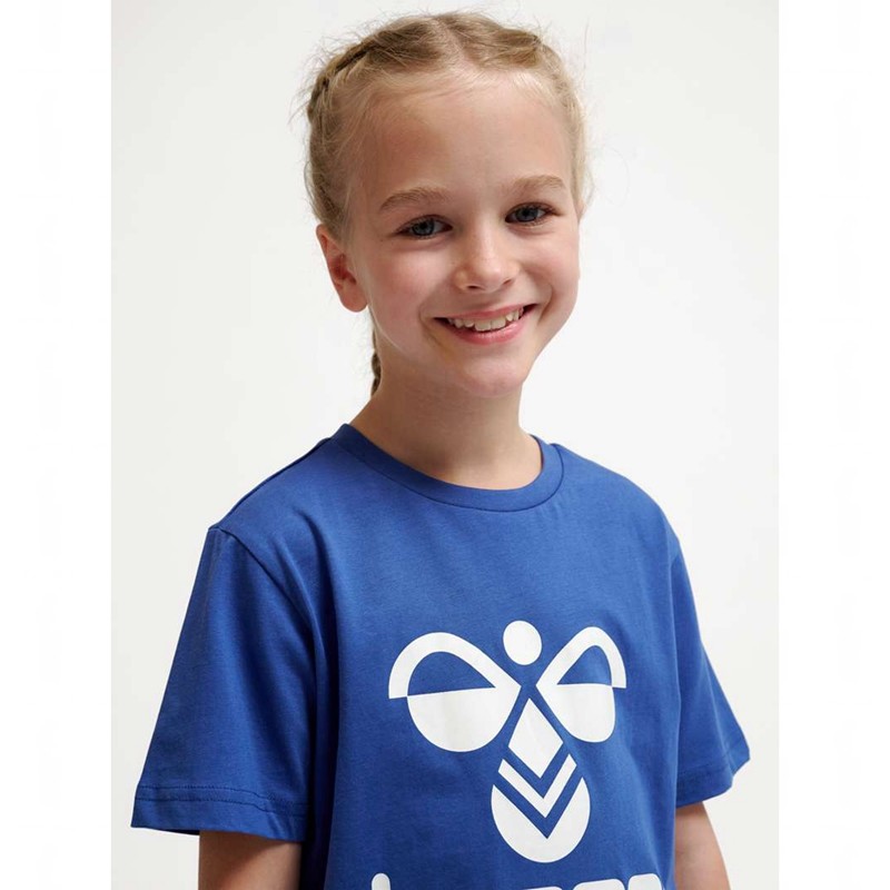 Hummel Tres S/S T-shirt Barn Blå | 770067-249