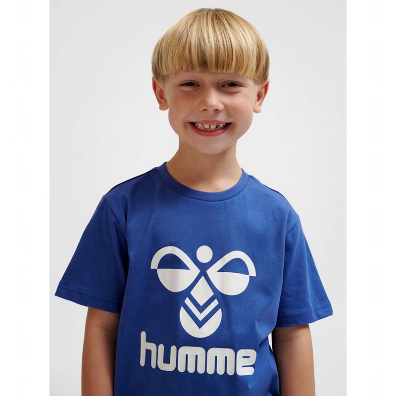 Hummel Tres S/S T-shirt Barn Blå | 770067-249