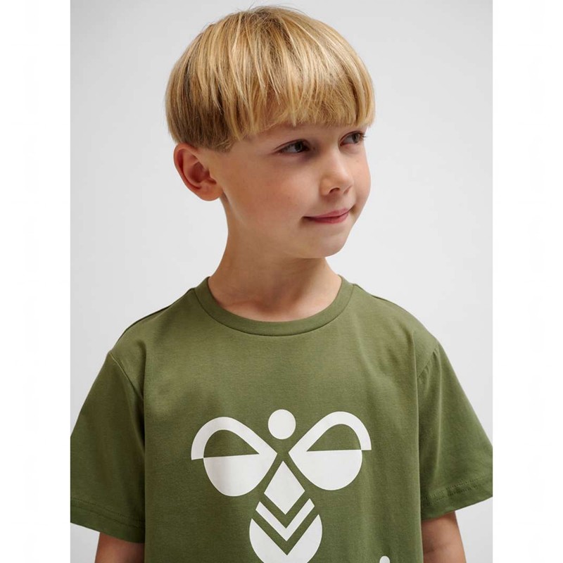 Hummel Tres S/S T-shirt Barn Olivgröna | 509120-422