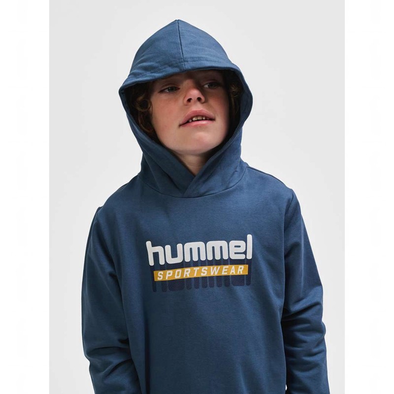 Hummel Tukas Hoodie Barn Blå | 432858-582
