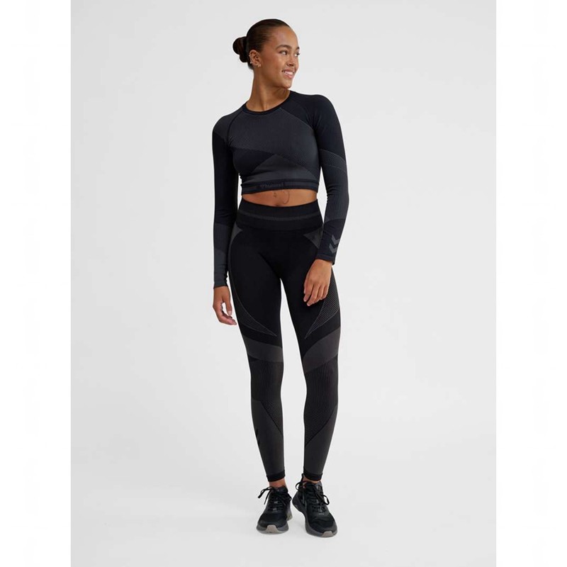 Hummel Unity Seamless Crop L/S T-shirt Dam Svarta | 590172-452